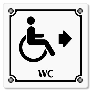 WC invalidé vpravo, 100x100mm, bílá, Kansas